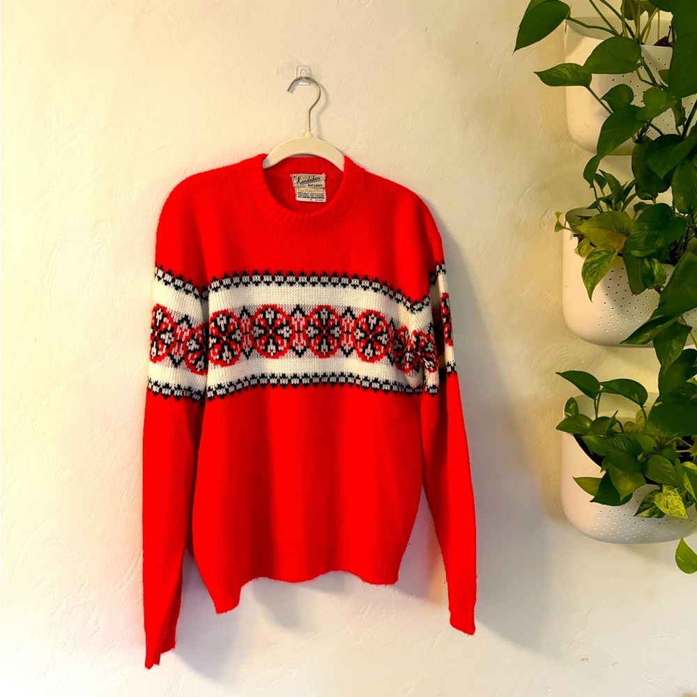 Kandahar Red Holiday Sweater, Medium
